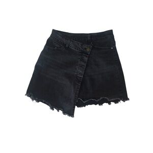 Edgy Black Denim Mini Skirt